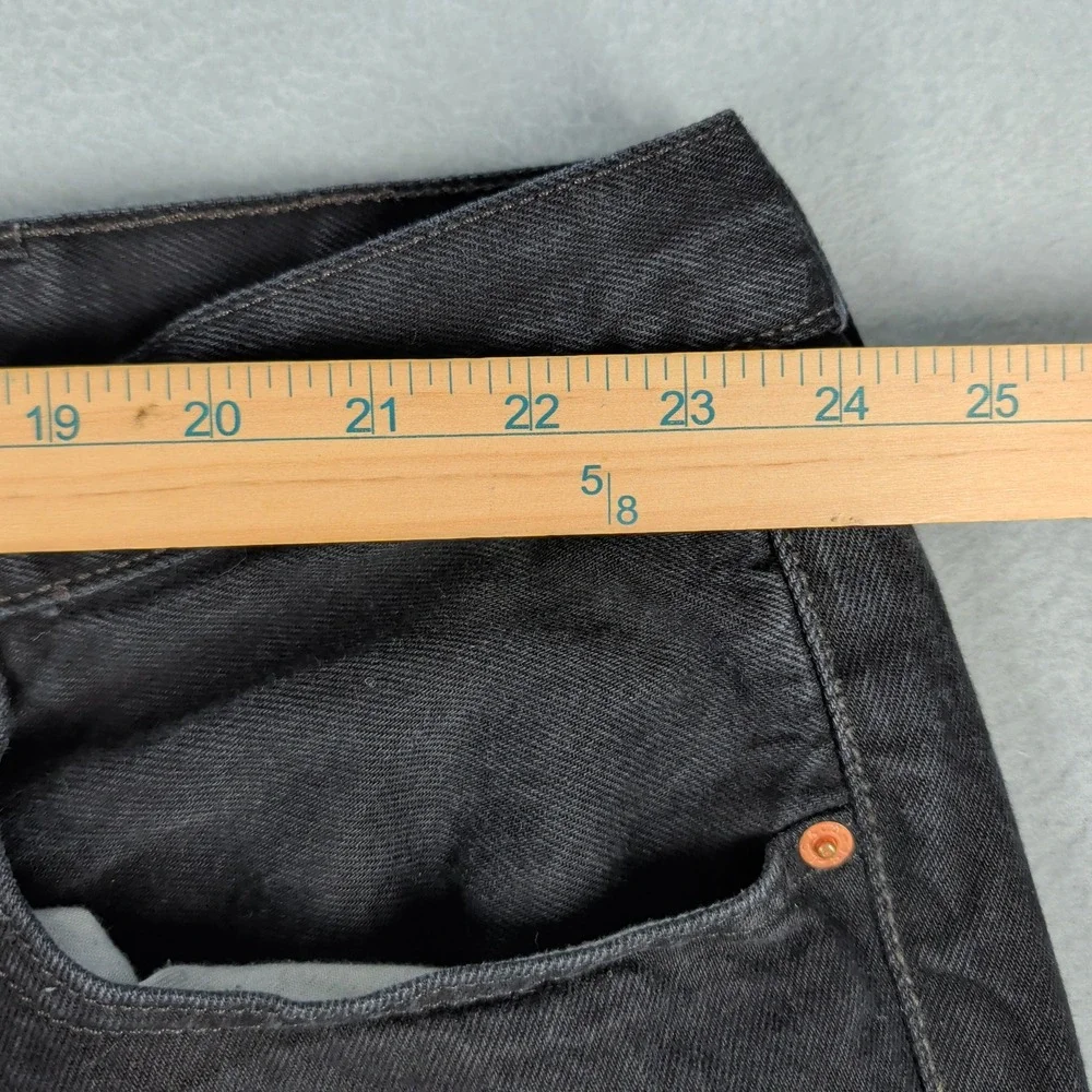 Levi's 501‎ Jeans Mens 50x30 Black Denim Button Fly Classic Original Fit